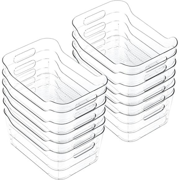 CiWiVOKi Clear Plastic Storage Bins – Set of 12 Multi-Use Organizer Containers - Picture 1 of 6